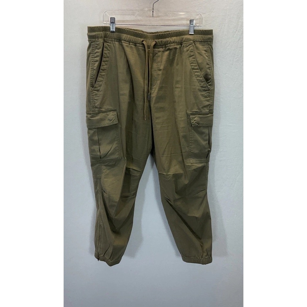 Polo Ralph Lauren Pants Mens LG Olive green Cargo Jogger Elastic Cuff Drawstring